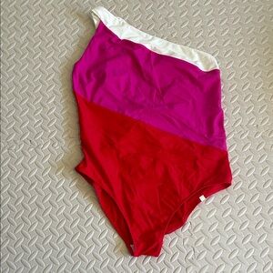 Summersalt One-Shoulder Swim One Piece - Red and Pink